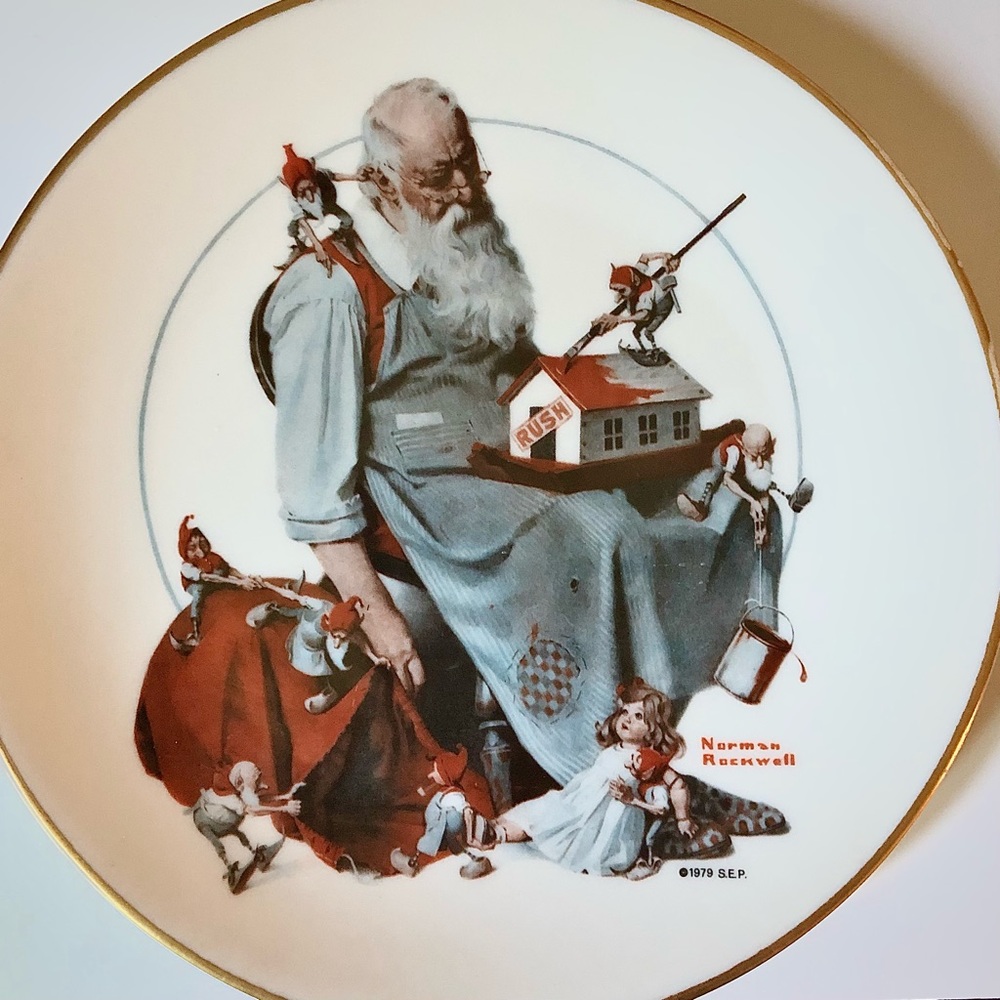 Norman Rockwell 1979 Gotham Christmas Plate “Santa’s Helpers”